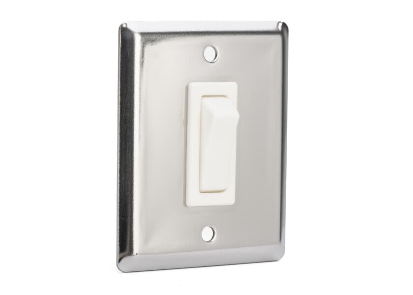 Flush-Mounted Switch, Single Stainless Steel Image 1 of 2