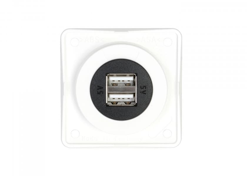BERKER Double USB Socket polar white 2x 2.5 A Image 1 of 2