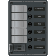 Contura Switch Panel with USB Charger - 5 Position Slate Gray - Image 1