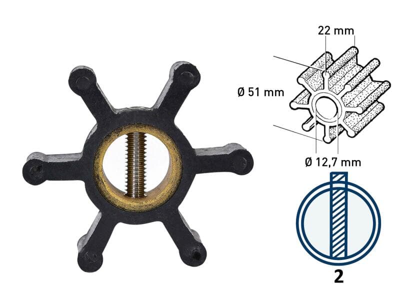 Impeller neoprene 6 blades type 2 Image 1 of 5