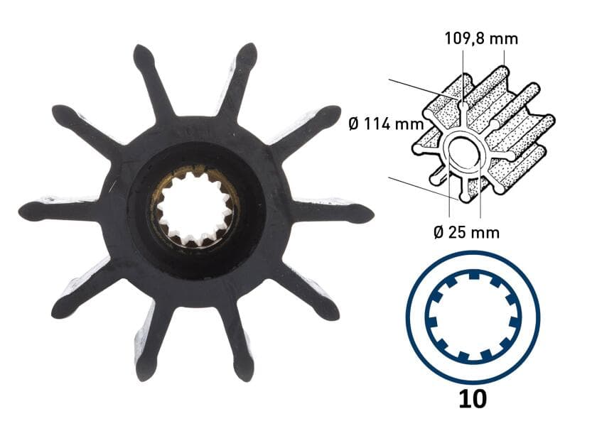 Impeller neoprene 10 blades Image 1 of 5