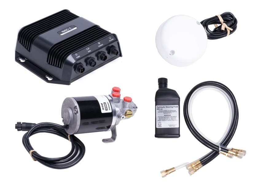 NAVICO Outboard Autopilot Set incl. PUMP-1 Hydraulic Pump Point-1 GPS Antenna Image 1 of 8