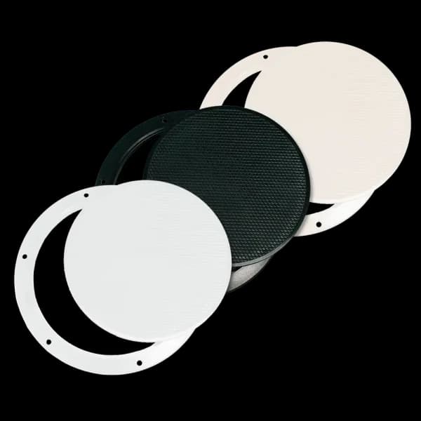 Bomar Gray Series 8″ Dia Round Press-In Molded Deck Plate w/ Non-Skid - Color: Off White - Image 1
